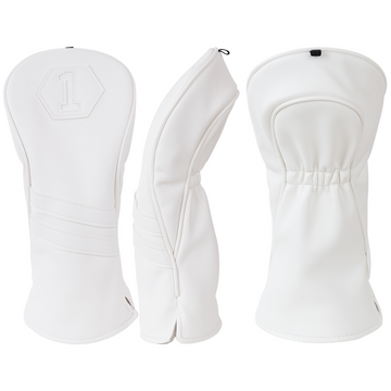 Plain White Driver Head Cover Set